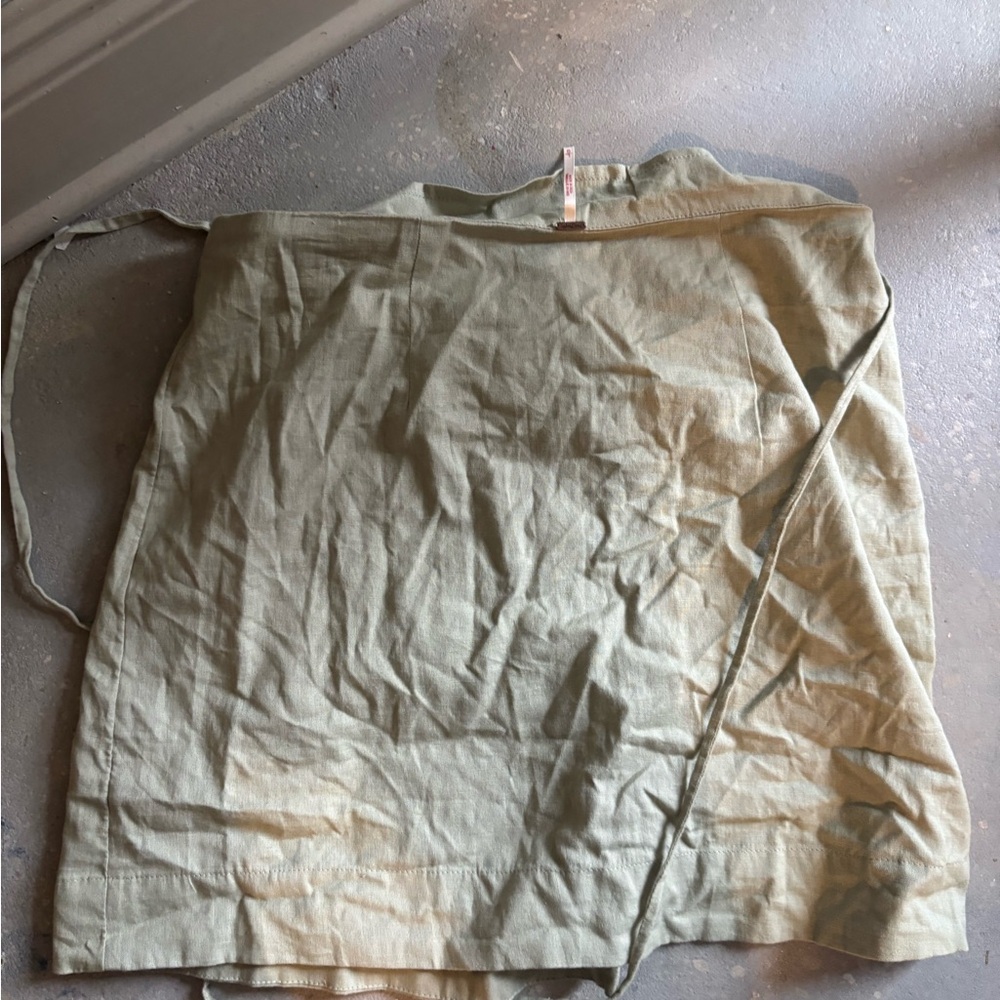 Free People Olive Green Wrap Skirt with‎ Tie Waist